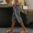 thumbnail image 2 of Tumotour Linen Shorts For Women Running Workout Gym Short High Waisted With Pocket Half Shorts Pants Drawstring Side Pockets For Casual Wear, 2 of 9