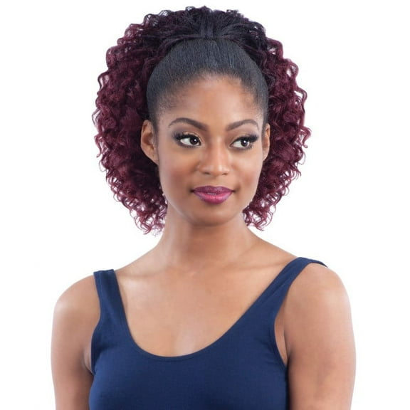 Q-BEACH GIRL - QUE HUMAN HAIR MASTERMIX DRAWSTRING PONYTAIL [1 Jet Black]