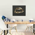thumbnail image 5 of Xecao Golden Lips Modern Sculpture for Waterproof Framed Canvas Art - Modern Home Decor with Real Wood Frame for Gifting and Interior Design,Horizontal, 5 of 6