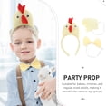 thumbnail image 2 of KAKOWELY juego de disfraz de gallo, diadema de pollo 3D, pajarita y cola para niños, accesorios de disfraz de animal para fiesta de Pascua, 2 of 5