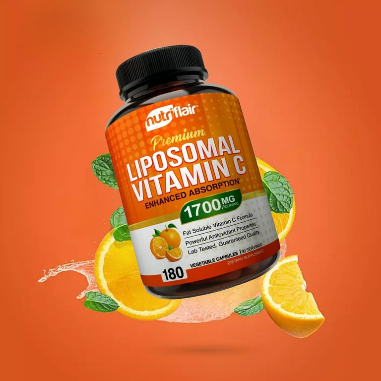 Liposomal Vitamin C 1600mg – High Absorption Immune Support – 30/60/120 Capsules