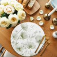 thumbnail image 2 of Sage Green Spring Floral Round 15 Inch Placemats Set of 6, Summer Botanical Watercolor Vintage HeatResistant Non Slip Place Mats for Dining Table, Wipeable Braided Kitchen Table Mats for Housewarming, 2 of 9