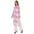 thumbnail image 3 of Bimba Printed Straight Kurti For Women Casual Summer Wear V-Neck W/ Lace Tunic Designer Kurta, 3 of 7