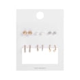 thumbnail image 5 of Time and Tru Womens Gold Stud and Mini Hoop Earring Collection, 6 Pairs, 5 of 5