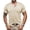 Khaki_004, variant on Domuza Mens Casual Short Sleeve Henley Shirts Fashion Button Gym Workout Athletic Tees Army Green L