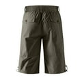thumbnail image 5 of USNSM (M-5XL) Big and Tall Men's Cargo Shorts Relaxed Fit Mens Running Shorts 7 Pockets Elastic Waist Cotton Hiking Shorts Green L, 5 of 8