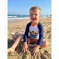thumbnail image 5 of BemeyourBBs Toddler Baby Boys 2 Pieces Swimsuit Set Infant Boy Bathing Suit Long Sleeve Rash Guard Tropical Tree Print Shirt Tops with Swimming Trunks Shorts Set Kids Summer Swimwear Beachwear, 5 of 9