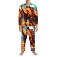 thumbnail image 3 of Sikiie Cool Camel Oasis Vibes Mens Pajama Set, Soft Warm Long Sleeve Sleepwear, Cozy Button-Down Pjs for Men-XX-Large, 3 of 7