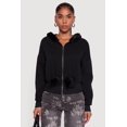 thumbnail image 2 of Women's Faux Fur Trim Zip Front Hoodie with Pom Poms, 2 of 5