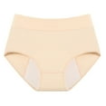 thumbnail image 2 of GlTpooo Women's Incontinence Underwear High Absorbency Period Cotton Underwear Heavy Flow Leakproof Panties Postpartum Menstrual Protective Briefs Beige S, 2 of 9