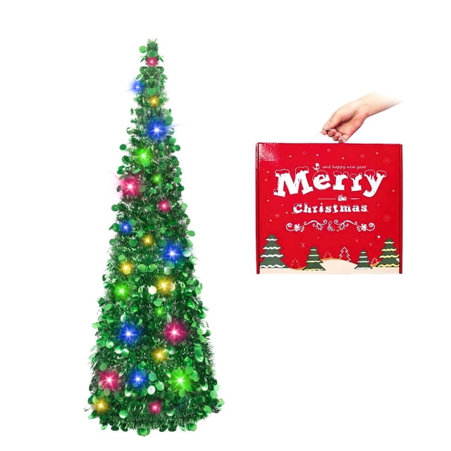 Árbol de Navidad MACTING de 1,5 m con luces, 8 modos, 5 pies