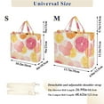 thumbnail image 2 of FORMRS Womens Corduroy Tote Bag Crossbody Shoulder Handbag with Pocket, Pink Floral Orange, 2 of 7