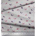 thumbnail image 2 of Soimoi Gray Heavy Canvas Fabric Prickly Fish & Dolphin Ocean Printed Fabric 1 Yard 58 Inch Wide, 2 of 3
