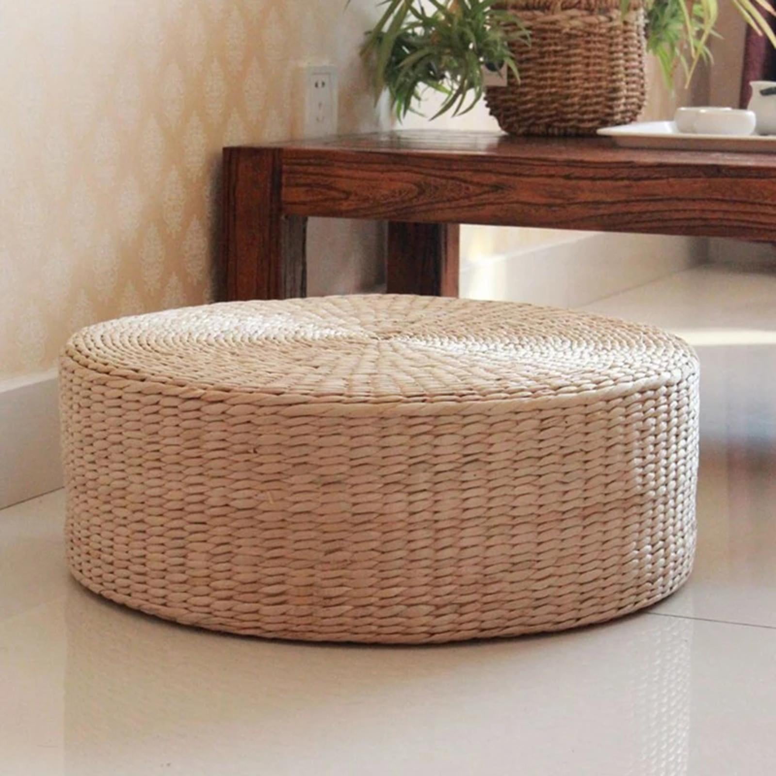 Natural Round Tatami Straw Yoga Seat Cushion Chair Pouf – smorgl