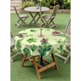thumbnail image 4 of Outdoor Tablecloth with Umbrella Hole for Patio/Picnic/Party/Camping, Spring Botanical Waterproof Table Cloth Round Cover Washable, Green Ivy Ferns Oak Leaves Yellow (Dia 54"), 4 of 8