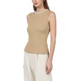 thumbnail image 4 of INSPIRE CHIC Women's Summer Sleeveless Top Casual Work Office Beaded Tank Blouses Tops XL Brown, 4 of 4