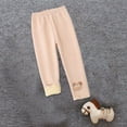 thumbnail image 6 of Zwiiyzr Toddler Girls Winter Leggings Fleece Lined Tights Footless Elastic Cotton Full Length Pants for 2-8 Years Old Khaki, 6 of 7
