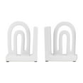 thumbnail image 4 of Sagebrook Home Ceramic Set of 2 6" Arch Bookends, White, 4 of 8