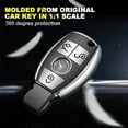 thumbnail image 6 of Xotic Tech 3 Button Full Protection Silver Smart Key Fob Cover Case Shell Compatible with Mercedes Benz A B C E S G M V Class CLA CLS GLA GLC GLE GLK GLS, 6 of 9