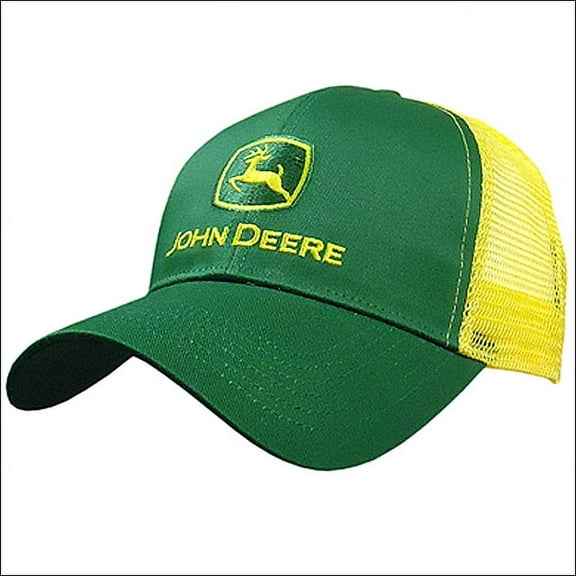 13080277YW00 John Deere Mesh Cap, Yellow & Green, One Size - Quantity 1