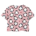 thumbnail image 2 of Uourmeti Penguins Girls Cute Crop Top Summer Cute Short Crew Neck Pullover Casual Loose Sports Short Sleeve T-Shirt, 2 of 5