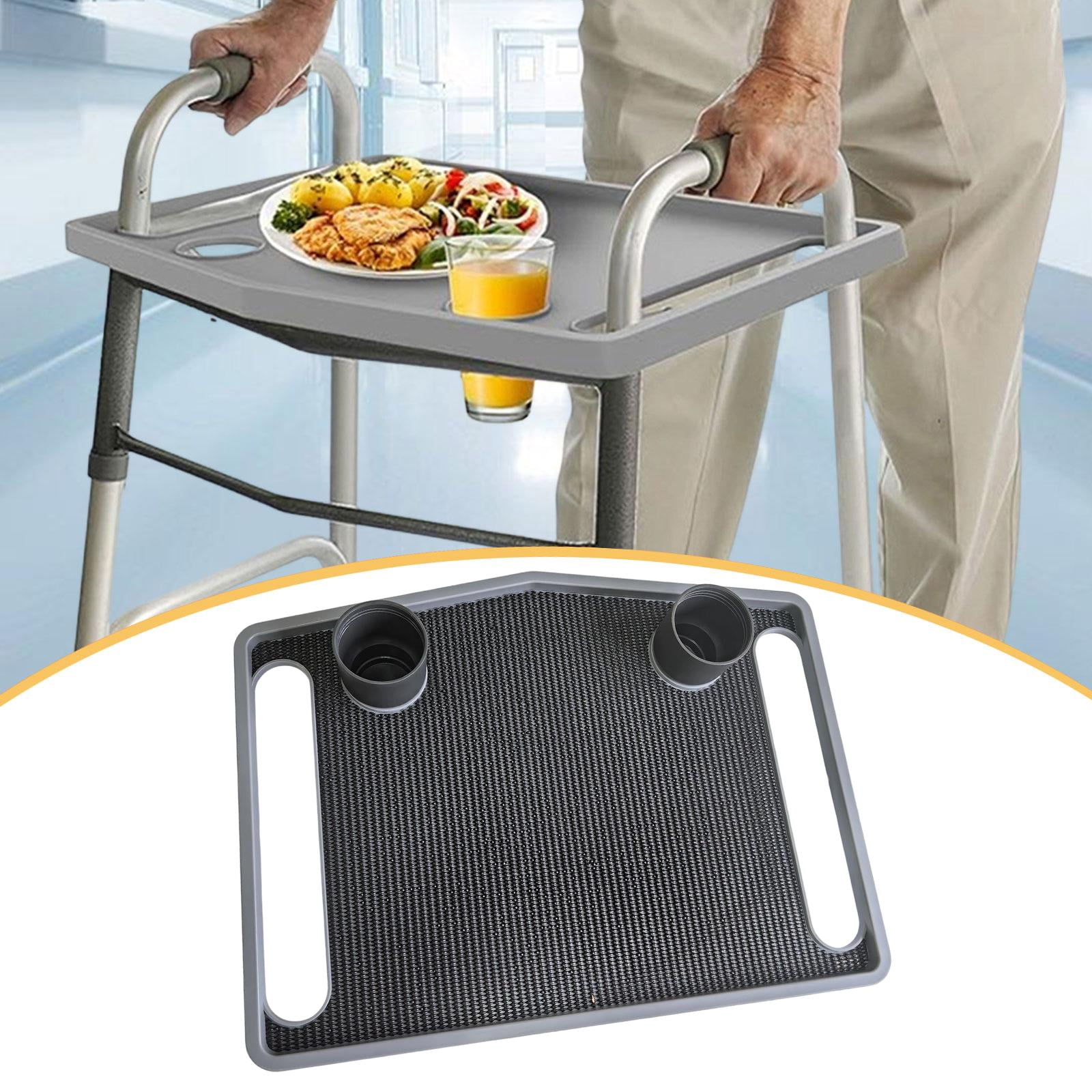 Dualoai Walkers Tray Craft Replacement Portable Food Tray for Meals Nursing Everyday with Cup Holder