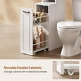 thumbnail image 6 of Farmhouse Over The Toilet Storage Cabinet with Pulley, Bathroom Storage Cabinet with Adjustable Shelf and Open Shelf for Bathroom, Restroom, Laundry, White Brown, 6 of 7