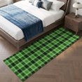 thumbnail image 4 of Hallway Runner Rug 2'x6', Green Checkered Kitchen Runner Rugs Non-Slip Carpet Mats, Modern Farmhouse Green Buffalo Plaid Bedside Rugs Runners Washable Floor Carpet for Bathroom Laundry Room, 4 of 8