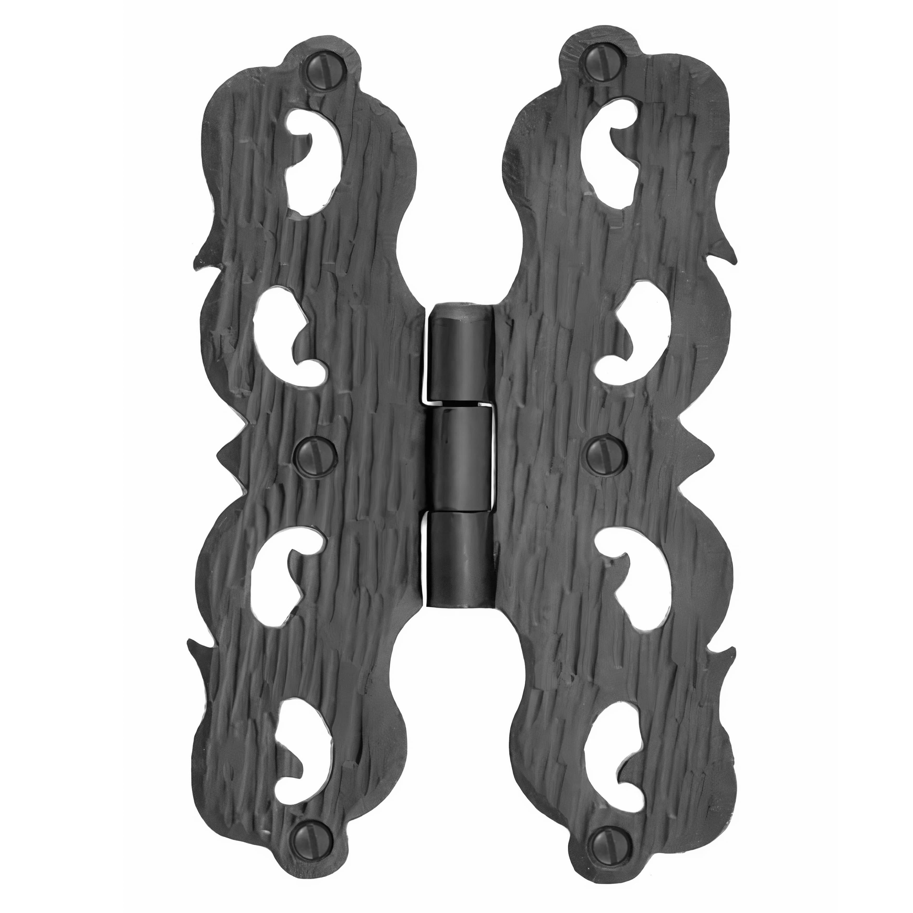 2 Pack 4 inch Decorative Hinges Black Wrought Iron Hinges Decorative Hinges Small Flush Mount