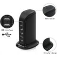 thumbnail image 2 of USB Charging Station Hub  Smart IC Tech 6A 30W 6 Port USB Wall Charger Desktop Charging Multi Ports Rapid Adapter for iPad Cellphones Camera, 2 of 9