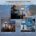 thumbnail image 3 of MEHOOM Tiffany Style Table Lamp with Stained Glass Lamp Shade, LED 3 Color,Auto Timer Dimmable,Bedroom, Living Room, 3 of 9