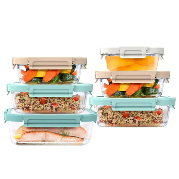 Bentgo 12-Piece Glass Food Storage Set with Lids, Meal & Lunch Containers, NEW