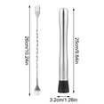 thumbnail image 3 of PENGXIANG Stainless Steel Cocktail Muddler Stirrer  Muddler And Bar Spoon Cocktail Mixing Spoon  Cocktail Spoon Long Handle  Bar Accessories Tools For Fruit Drinks, 3 of 9