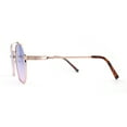 thumbnail image 3 of Womens Boyfriend Luxury Flat Top Double Bridge Pilots Sunglasses Gold Blue Pink, 3 of 4
