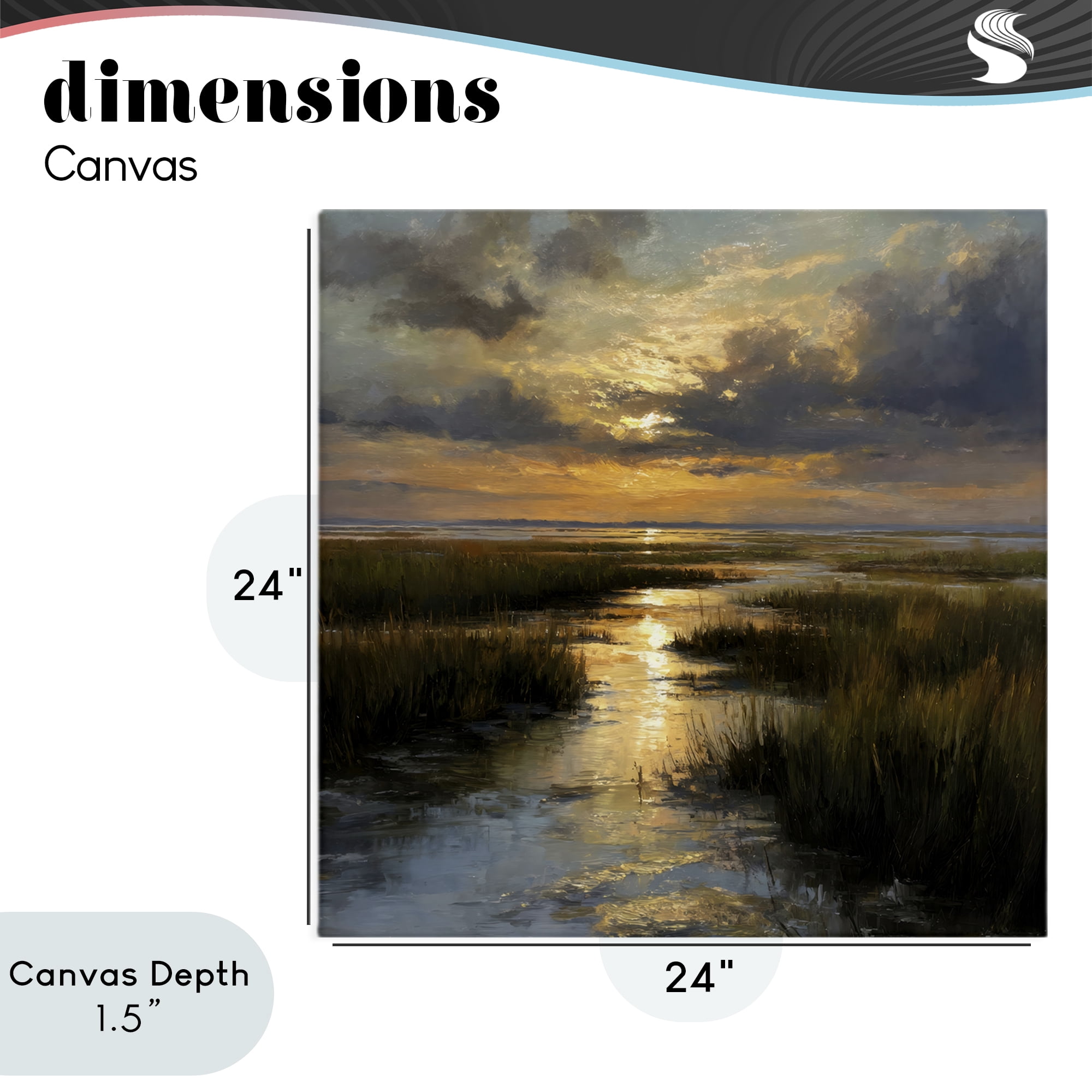 Stupell Industries Sunset Over Marshland Canvas Wall Art, design by Petal Prints Design