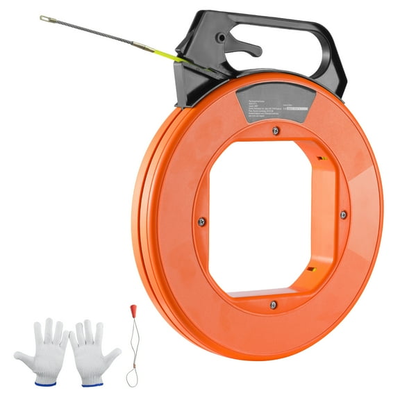 VEVOR Fish Tape Wire Cable Line Puller 100ft 3/16in Fiberglass High Plastic Case