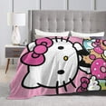thumbnail image 5 of Hello Kitty Throw Blanket, Cozy Flannel Blankets For Boys Girls, Super Soft Warm Blanket For Couch Sofa Bed, 5 of 9