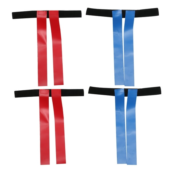 Cinturón de fútbol bandera (4 unidades): Banderas de rugby para niños y jóvenes con cierre de velcro. Equipo de entrenamiento de fútbol para fiestas, juegos y actividades deportivas.
