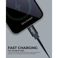 thumbnail image 5 of Liquipel Powertek USB Type C Charger Cable, 6ft Fast Charging USBC to USBA Cord, Adapter for Car, Galaxy, Android, Note, MacBook, Nintendo, Playstation, Chromebook, Pixel, Two Tone Black, 5 of 7