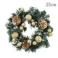 thumbnail image 3 of Pre-Lit Artificial Christmas Wreath, Wintry Pine, Lights, Decorated with Pine Cones, Berry Clusters, Candy Frosted Branches, Christmas Collection, Gold, 9.8in(S), 3 of 5