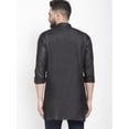 thumbnail image 5 of eloria Indian Traditional Men's Black Solid Thread Work Kurta, 5 of 7