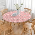 thumbnail image 3 of Pink Halloween Ghosts Round Fitted Tablecloth with Elastic Edge,Dining Table Cover Waterproof,Outdoor Round Tablecloth for Camping,Dining,Indoor and Outdoor, 3 of 7