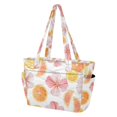 thumbnail image 2 of FORMRS Tote Bag for Women Quilted Large Capacity Travel Work Carry On Shoulder Handbag, Floral Orange, 2 of 7