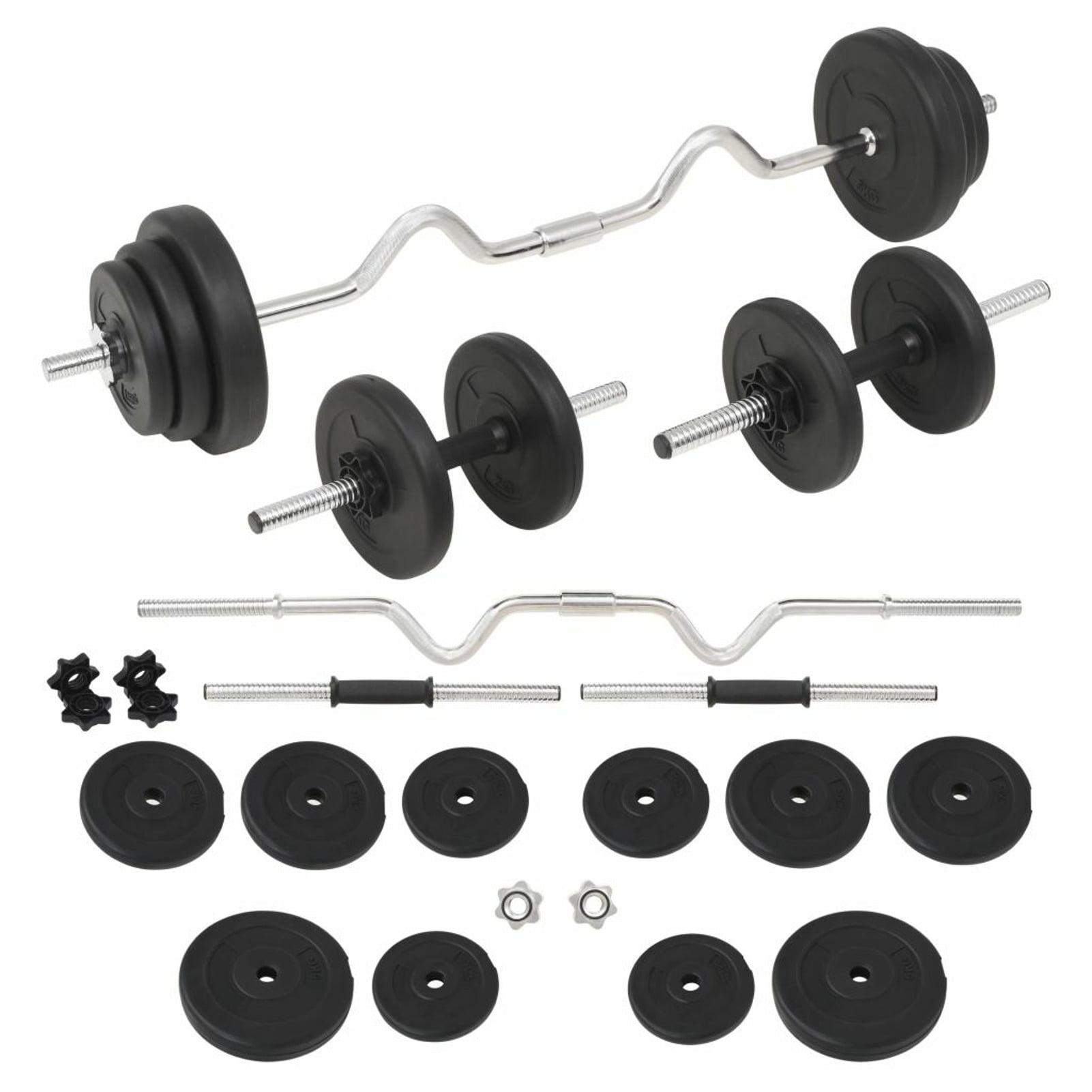 Details about   Gym Adjustable Weight Dumbbell Set Cap Barbell Plates Body Workout Total 5-66LB 
