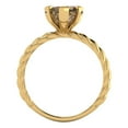 thumbnail image 4 of 2.0ct Heart Cut Brown Champagne Crystal 18k Yellow Gold Engraving Statement Bridal Wedding Solitaire Designer Ring Size 6, 4 of 5