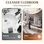 Luxorio Suction Bathroom Organizer,Space Saving Suction Cup Storage Rack, No-Drill Wall Mounted Storage Holder for Bathroom Kitchen Storage Rack Shelf Showers Accessories (1pcs White)