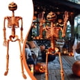thumbnail image 2 of FEOLGEHLY Halloween Decoration Outdoor Indoor, 3 Ft Giant Simulation Pumpkin Skeleton for Outdoor Decor Action, Full Body Human Skeleton with Movable Joints for Haunted House Graveyard Party Decor, 2 of 10