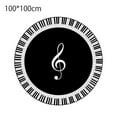 thumbnail image 1 of facefd Musical Note Black White Piano Key Printed Round Carpets Area Rugs for Home Living Room Bedroom Floor Decoration, 1 of 5