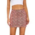 thumbnail image 1 of Gibobby faldas para mujer mujer Falda casual de malla de doble capa de cintura alta estampada Mini falda(Rosa, M), 1 of 5