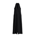 thumbnail image 6 of Neewe Womens Plain Linen Wide Leg Sleeveless Jumpsuits | V Neck Cutout High Waist Rompers, Breathable Lightweight, Beach Vacation Pants Outfit, Casual Dressy, Fall Winter Resort Wear, 6 of 9
